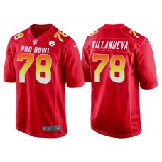 2018 Pro Bowl AFC Pittsburgh Steelers #78 Alejandro Villanueva Red Game Jersey