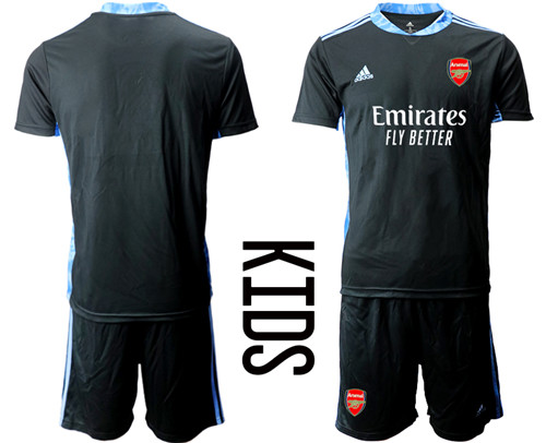 2020-21 Arsenal Black Youth Goalkeeper Soccer Jerseys