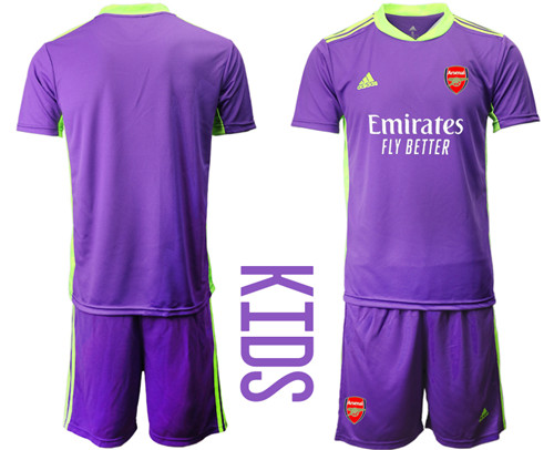 2020-21 Arsenal Purple Youth Goalkeeper Soccer Jersey
