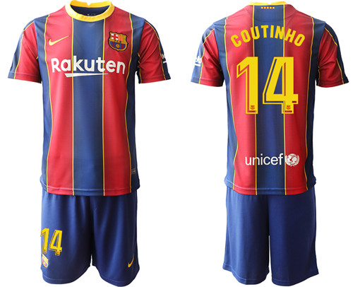 2020-21 Barcelona 14 COUTINHO Home Soccer Jersey