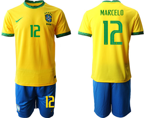 2020-21 Brazil 12 MARCELO Home Soccer Jersey