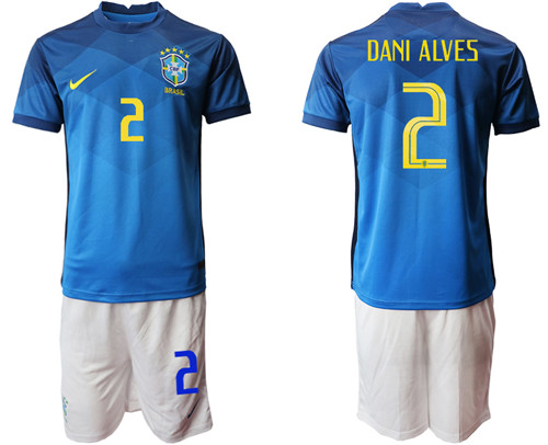 2020-21 Brazil 2 DANI ALVES Away Soccer Jersey