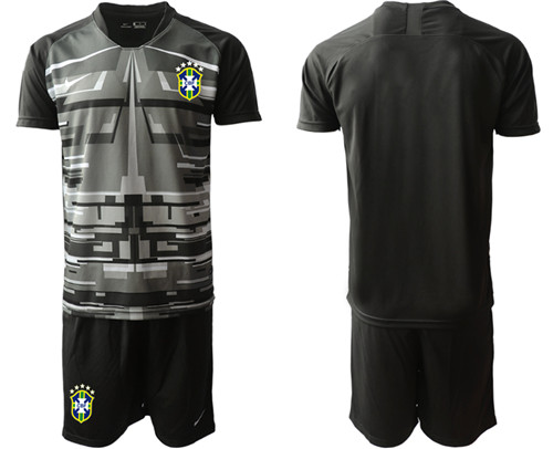 2020-21 Brazil Black Goalkeeper Soccer Jersey