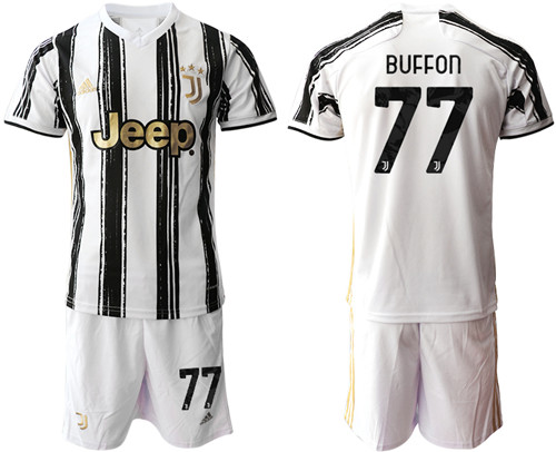 2020-21 Juventus 77 BUFFON Home Soccer Jersey
