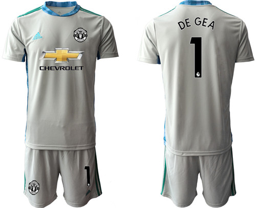 2020-21 Manchester United 1 DE GEA Gray Goalkeeper Soccer Jersey