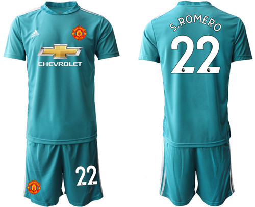2020-21 Manchester United 22 S.ROMERO Blue Goalkeeper Soccer Jersey