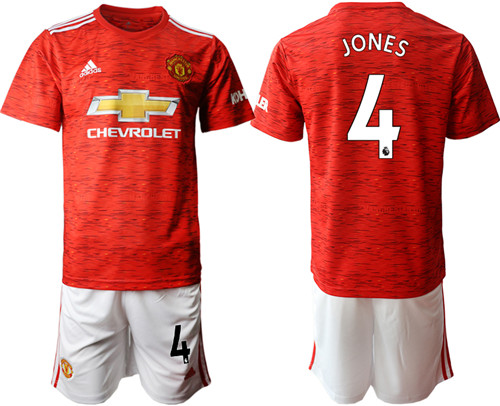 2020-21 Manchester United 4 JONES Home Soccer Jersey