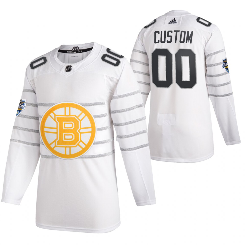 2020 NHL All-Star Game Boston Bruins Custom White Authentic Men's Jersey