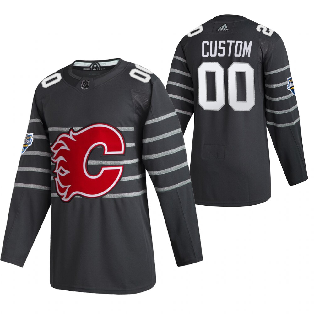 2020 NHL All-Star Game Calgary Flames Custom Gray Authentic Men's Jersey