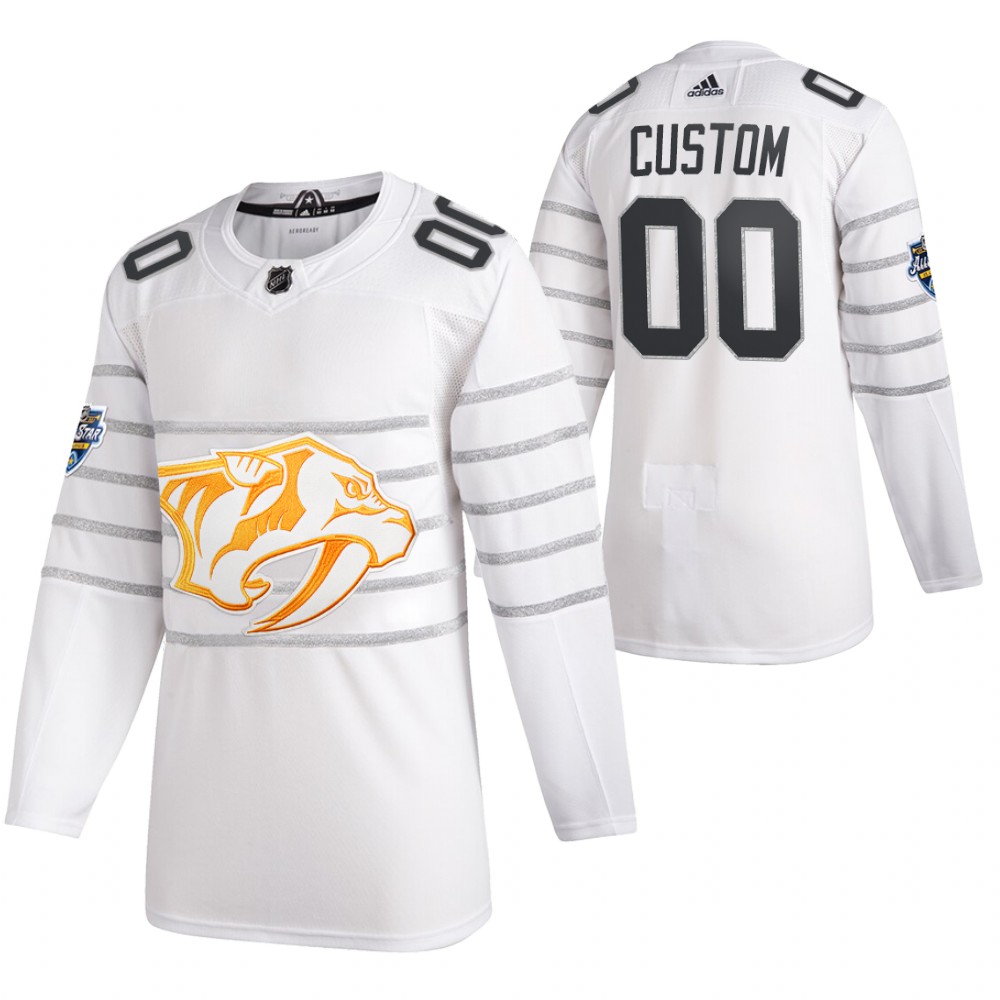 2020 NHL All-Star Game Nashville Predators Custom White Authentic Men's Jersey