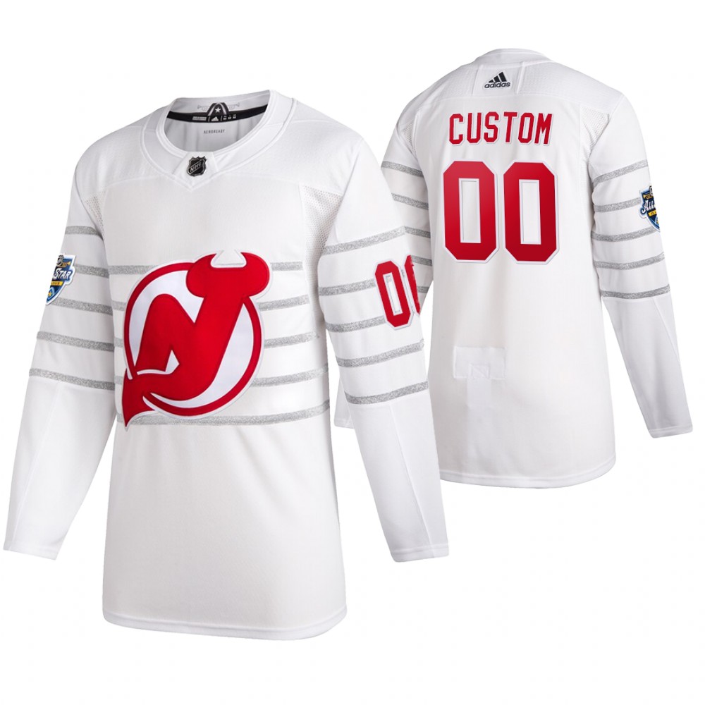 2020 NHL All-Star Game New Jersey Devils Custom White Authentic Men's Jersey