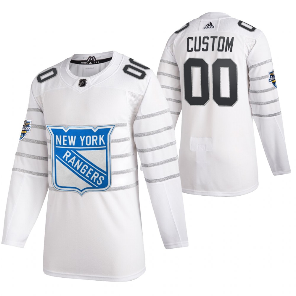 2020 NHL All-Star Game New York Rangers Custom White Authentic Men's Jersey
