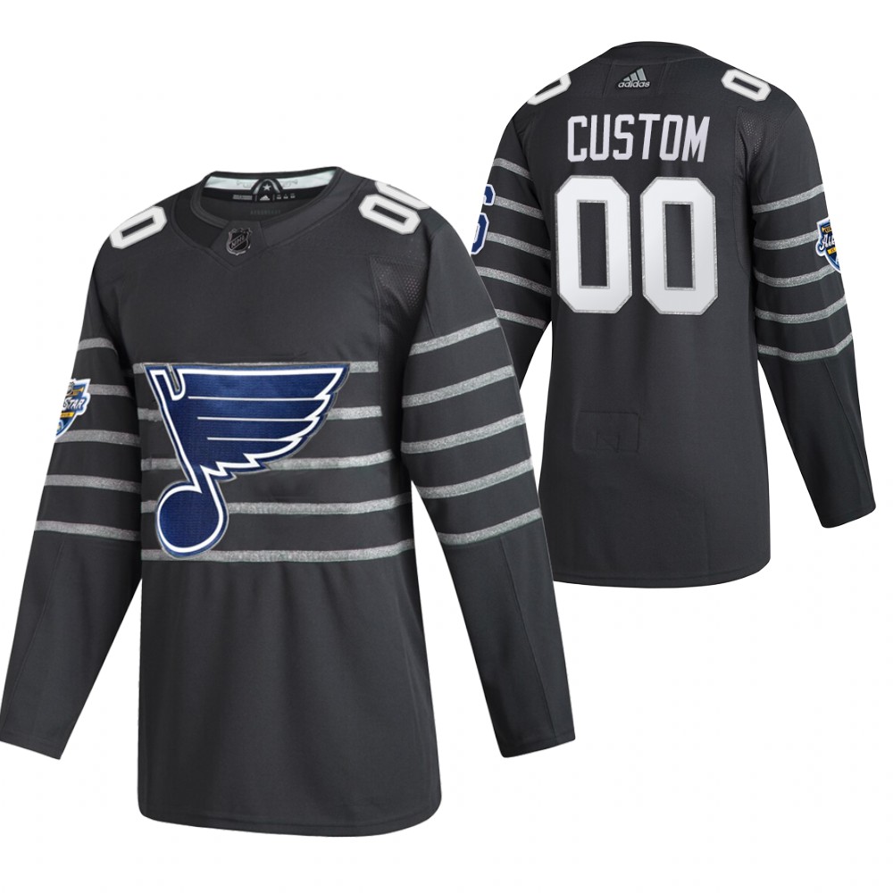 2020 NHL All-Star Game St. Louis Blues Custom Gray Authentic Men's Jersey