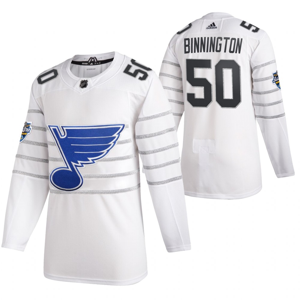 2020 NHL All-Star Game St. Louis Blues Jordan Binnington White Authentic Men's Jersey