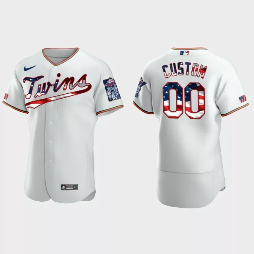 2020 Stars & Stripes Houston Astros Custom 4th of July Jersey – White