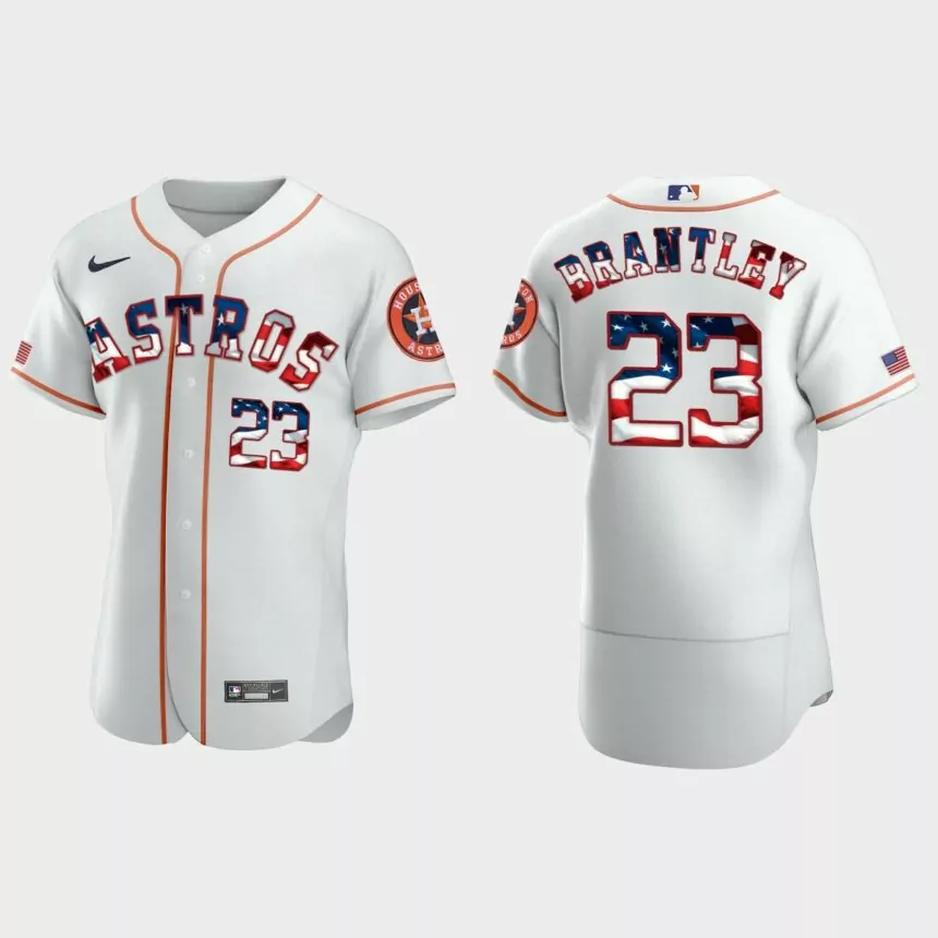 2020 Stars & Stripes Houston Astros Michael Brantley 4th of July Jersey – White