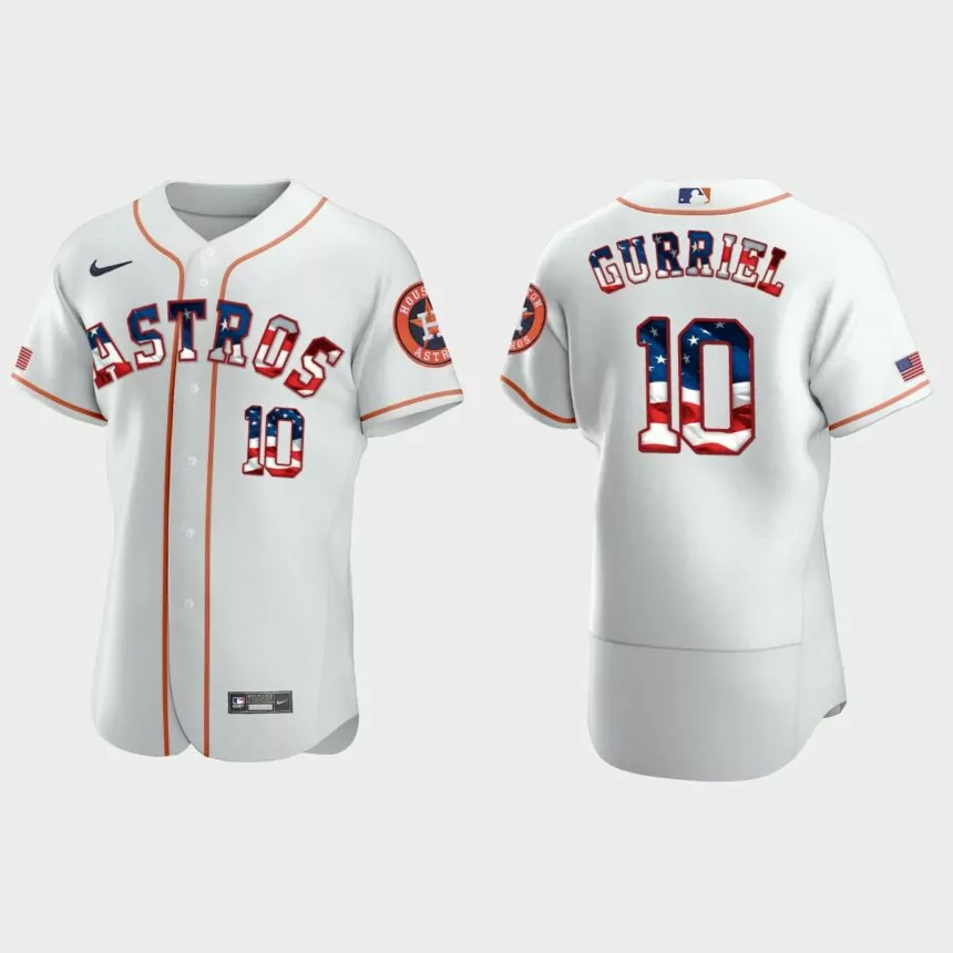2020 Stars & Stripes Houston Astros Yuli Gurriel 4th of July Jersey – White