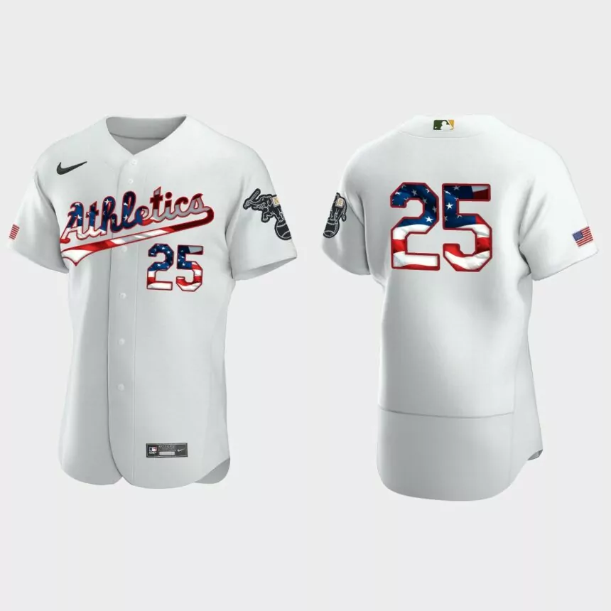 2020 Stars & Stripes Oakland Athletics Stephen Piscotty 4th of July Jersey – White