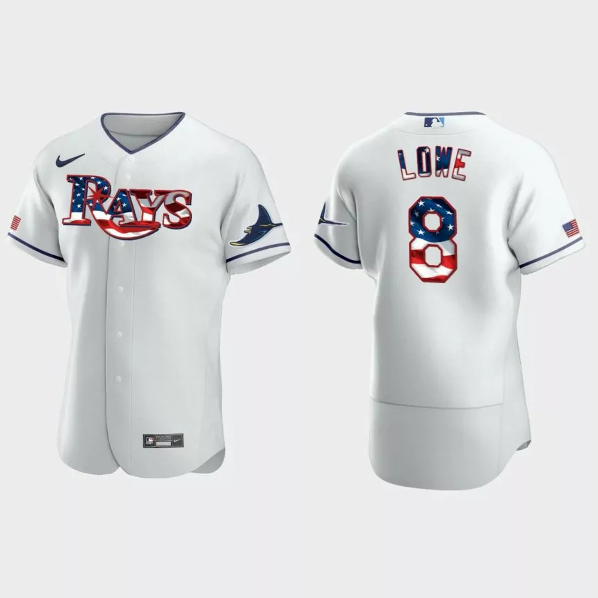 2020 Stars & Stripes Tampa Bay Rays Brandon Lowe 4th of July Jersey – White