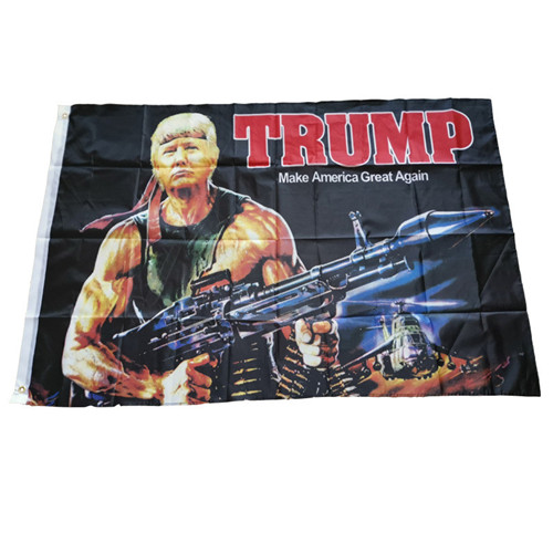 2020 USA President Flag For Donald Trump With Gun 3x5 Feet