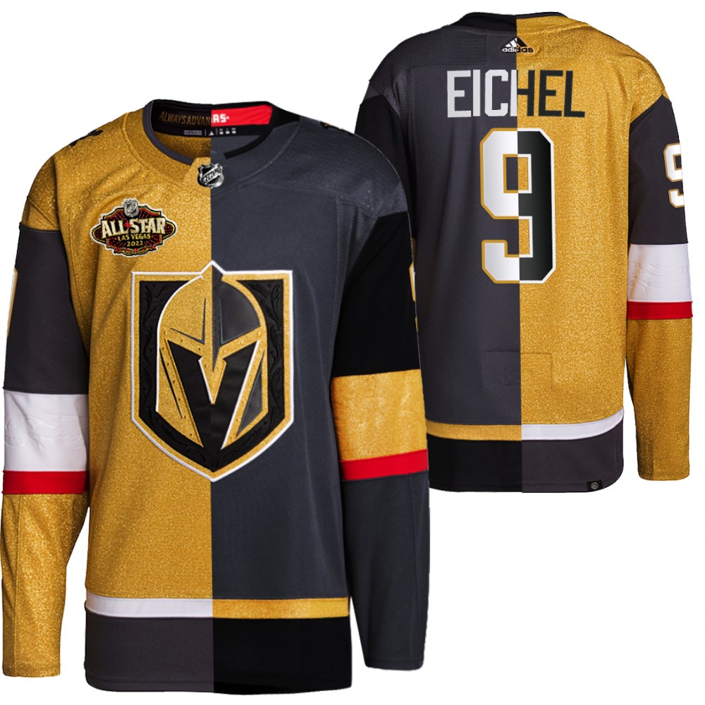 2021-22 2022 All-Star Vegas Golden Knights Jack Eichel Gold Black Split Edition Jersey