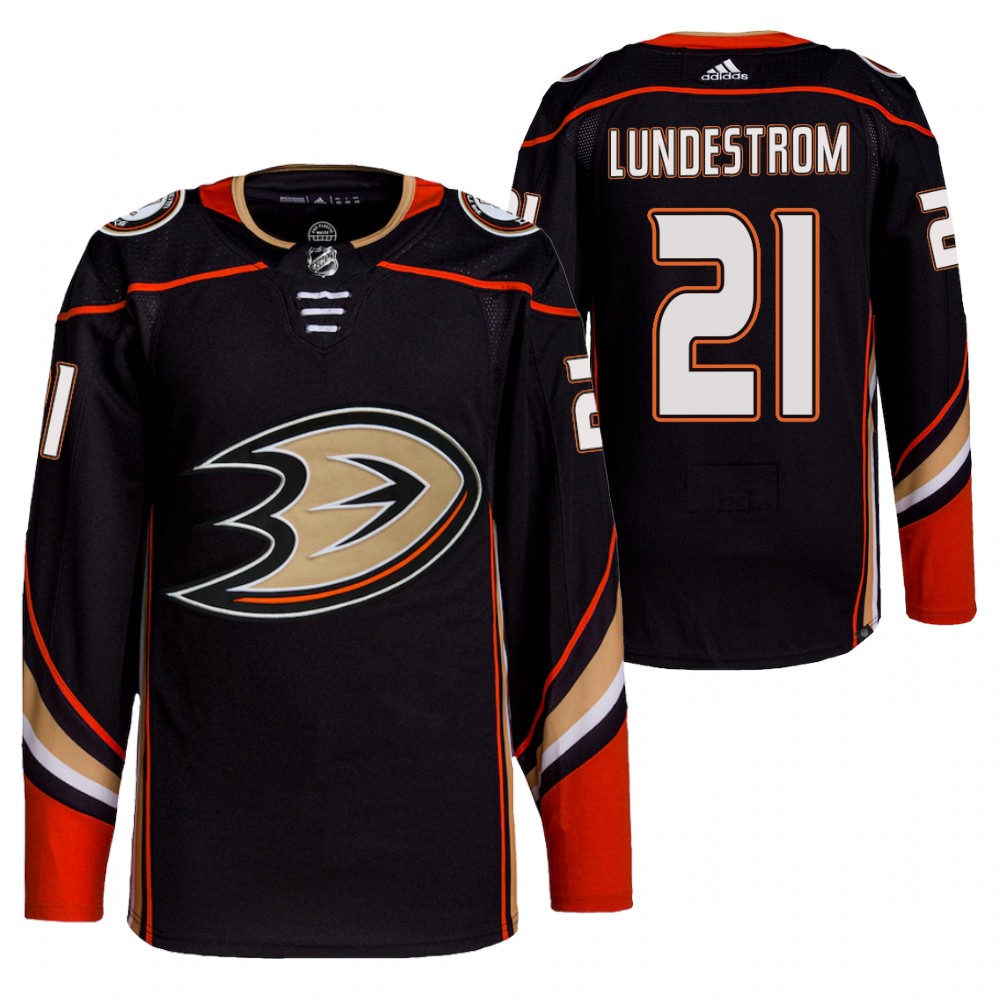 2021-22 Anaheim Ducks Isac Lundestrom Black Home Authentic Primegreen Jersey