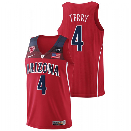 2021-22 Arizona Wildcats Dalen Terry College Basketball Red Replica Jersey Men