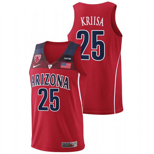 2021-22 Arizona Wildcats Kerr Kriisa College Basketball Red Replica Jersey Men