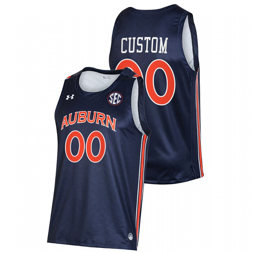 2021-22 Auburn Tigers Custom College Basketball Navy Alumni Jersey Men