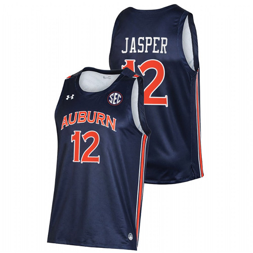 2021-22 Auburn Tigers Zep Jasper College Basketball Navy Jersey Men