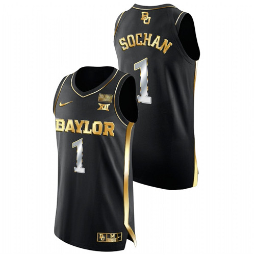2021-22 Baylor Bears Jeremy Sochan Golden Edition Black Authentic Basketball Jersey Men