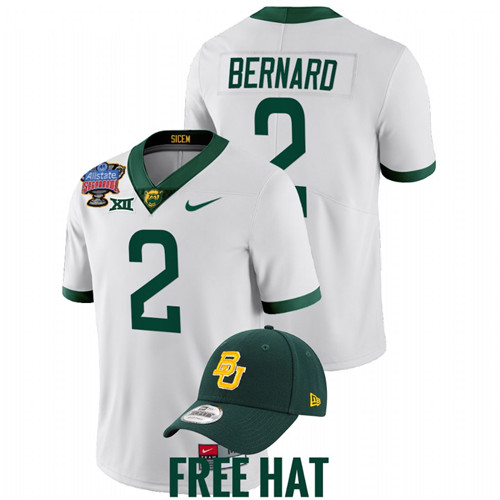2021-22 Baylor Bears Terrel Bernard College Football White Jersey Free Hat