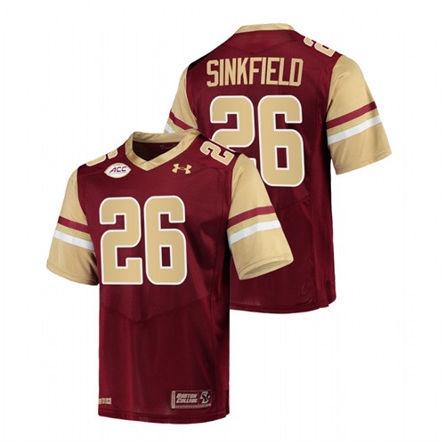 2021-22 Boston College Eagles Alec Sinkfield College Football Maroon Jersey