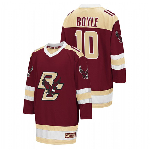 2021-22 Boston College Eagles Brian Boyle College Hockey Away Jersey Maroon