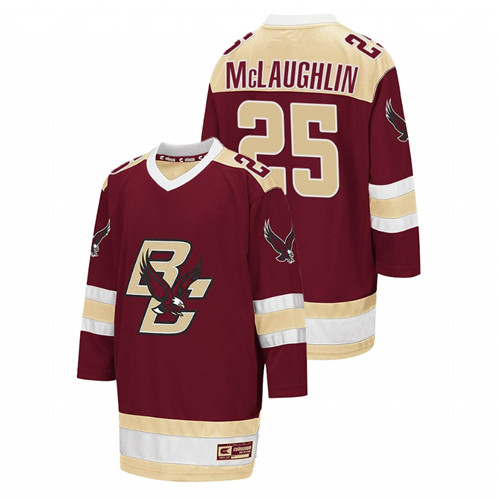 2021-22 Boston College Eagles Marc McLaughlin College Hockey Away Jersey Maroon