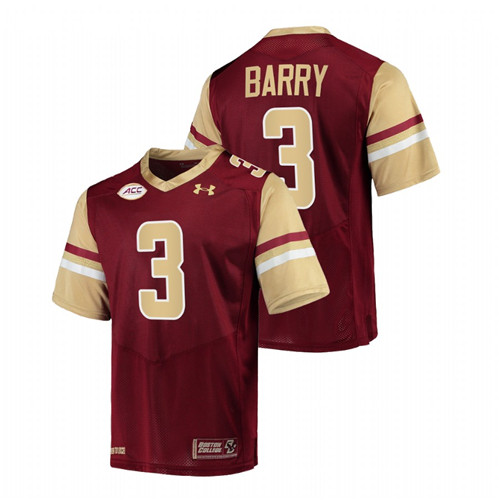 2021-22 Boston College Eagles Trae Barry College Football Maroon Jersey