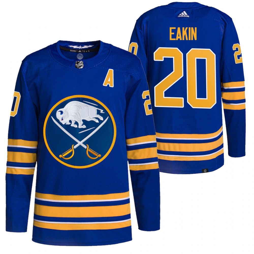 2021-22 Buffalo Sabres Cody Eakin Royal Home Authentic Primegreen Jersey