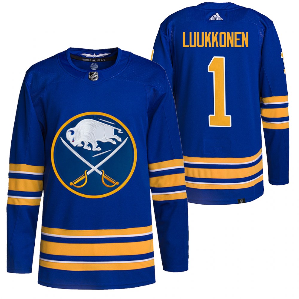 2021-22 Buffalo Sabres Ukko-Pekka Luukkonen Royal Home Authentic Primegreen Jersey