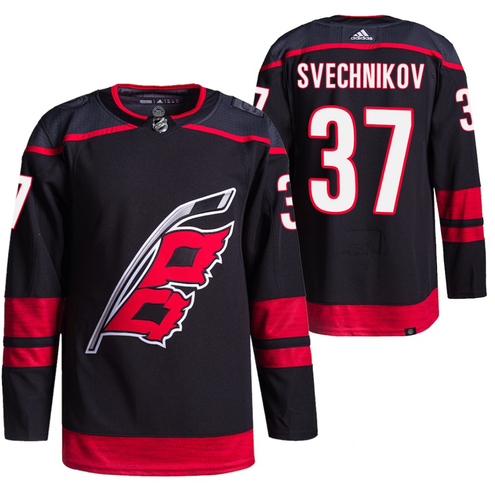 2021-22 Carolina Hurricanes Andrei Svechnikov Black Primegreen Authentic Pro Alternate Jersey
