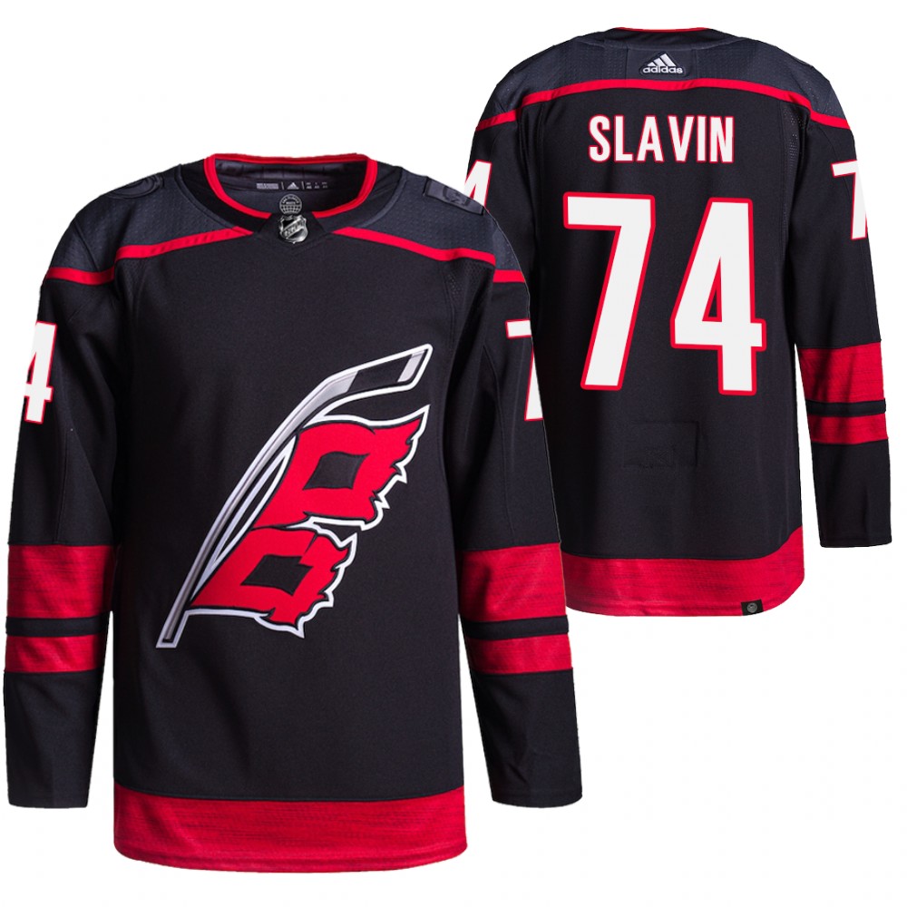 2021-22 Carolina Hurricanes Jaccob Slavin Black Primegreen Authentic Pro Alternate Jersey