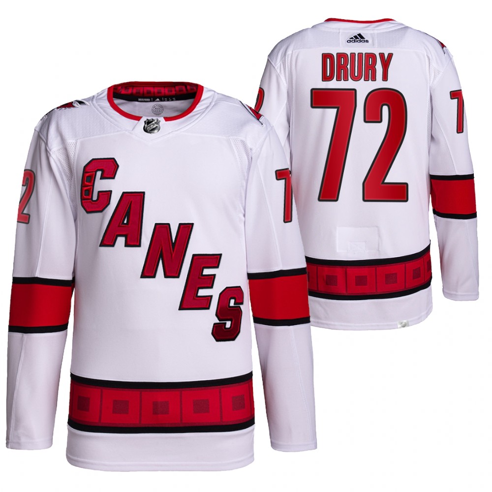 2021-22 Carolina Hurricanes Jack Drury White Away Authentic Primegreen Jersey