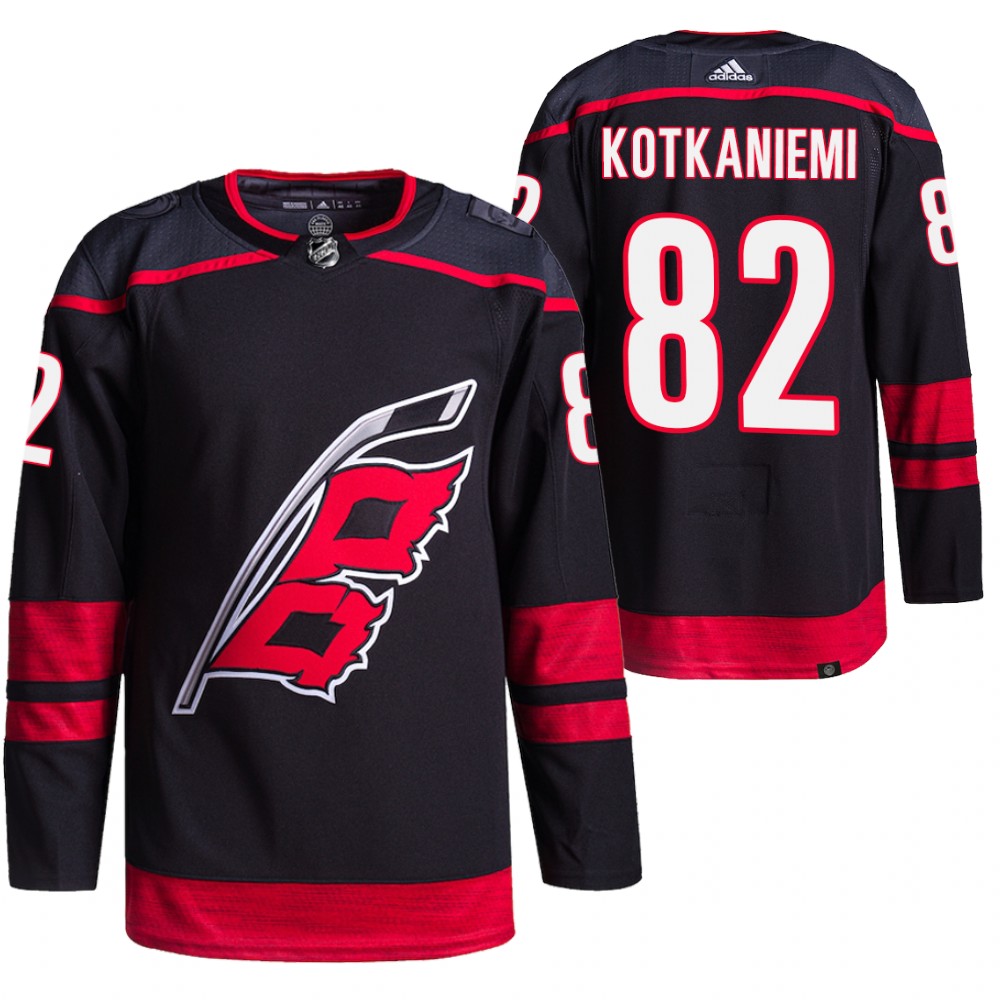 2021-22 Carolina Hurricanes Jesperi Kotkaniemi Black Primegreen Authentic Pro Alternate Jersey