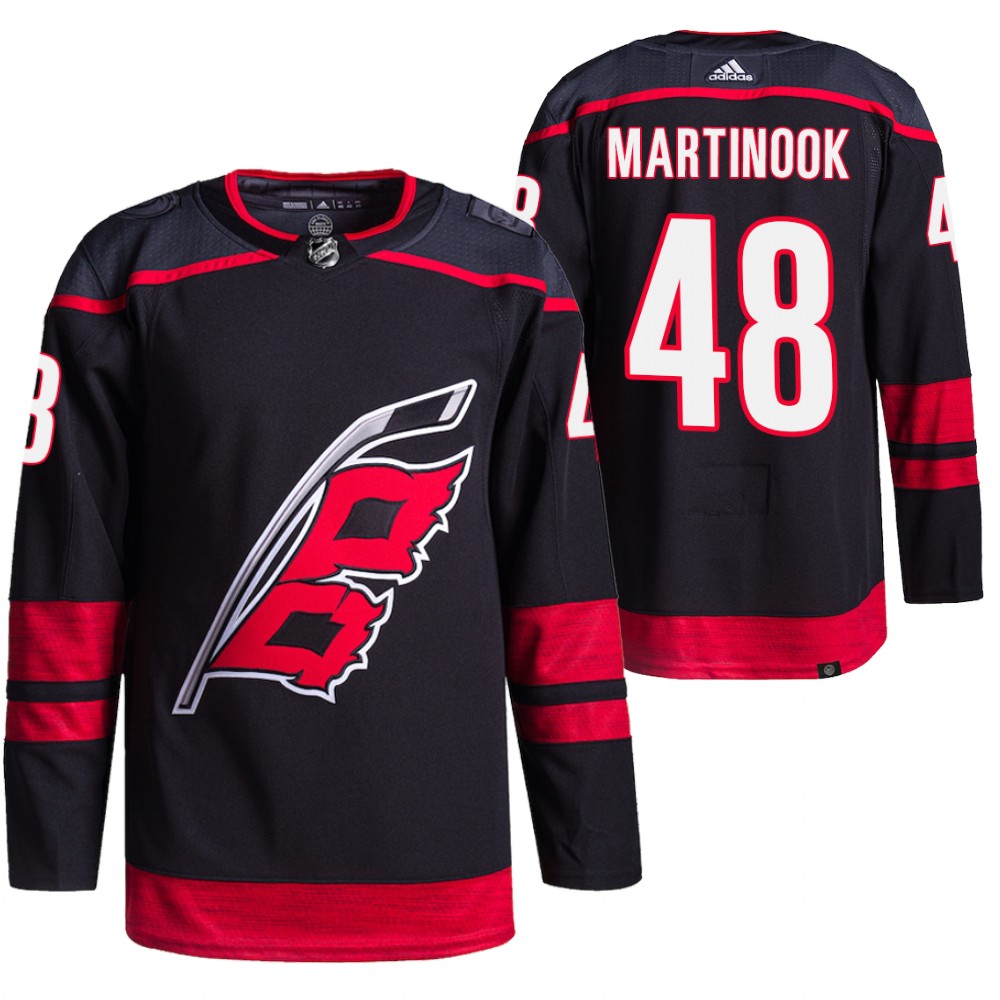 2021-22 Carolina Hurricanes Jordan Martinook Black Primegreen Authentic Pro Alternate Jersey