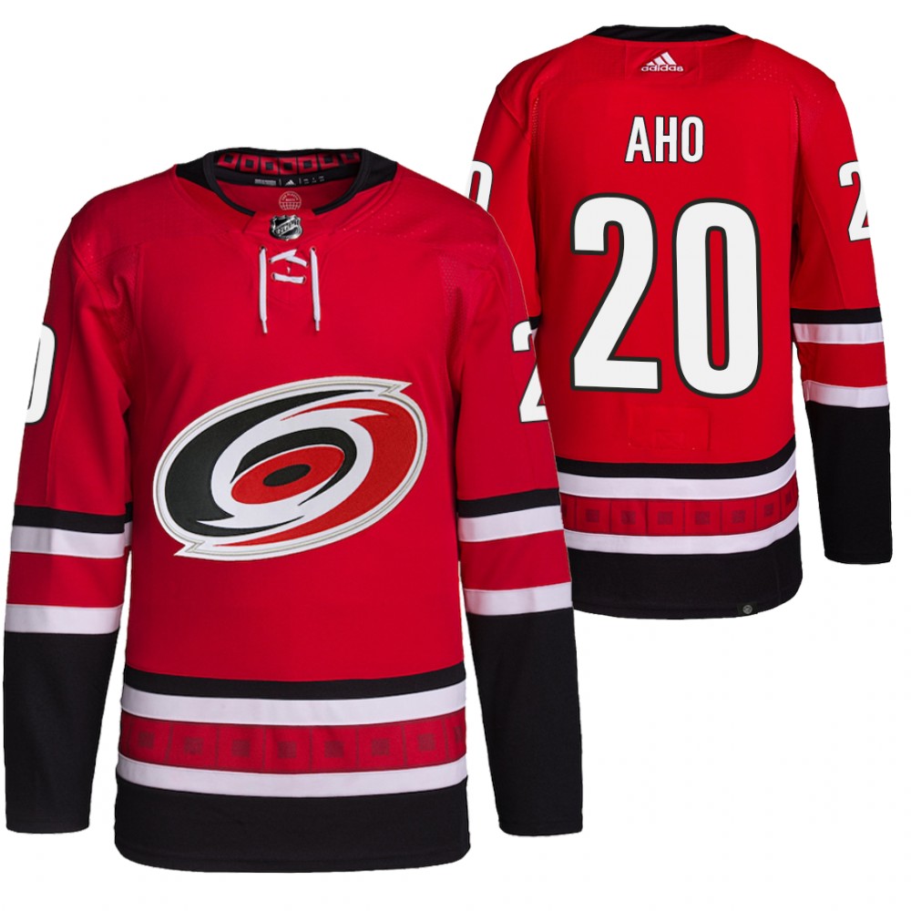 2021-22 Carolina Hurricanes Sebastian Aho Red Home Primegreen Authentic Pro Jersey