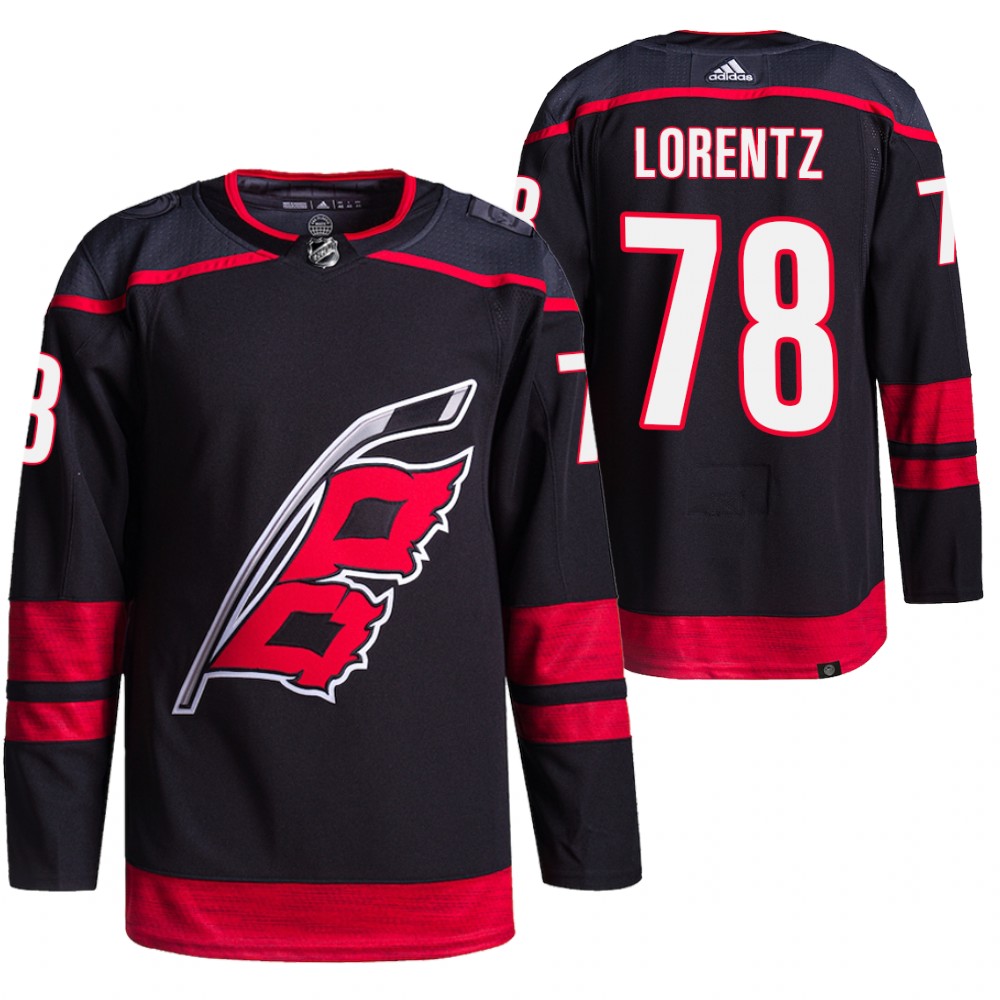 2021-22 Carolina Hurricanes Steven Lorentz Black Primegreen Authentic Pro Alternate Jersey