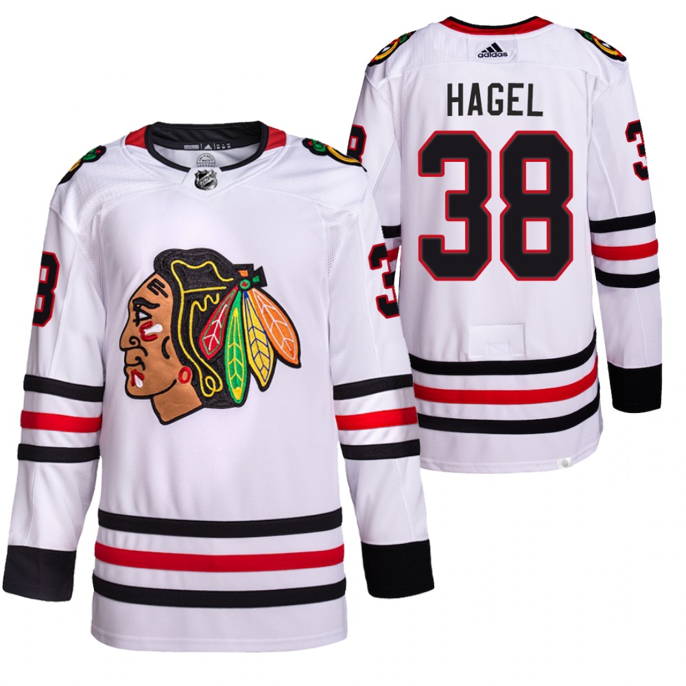 2021-22 Chicago Blackhawks Brandon Hagel White Away Primegreen Authentic Pro Jersey