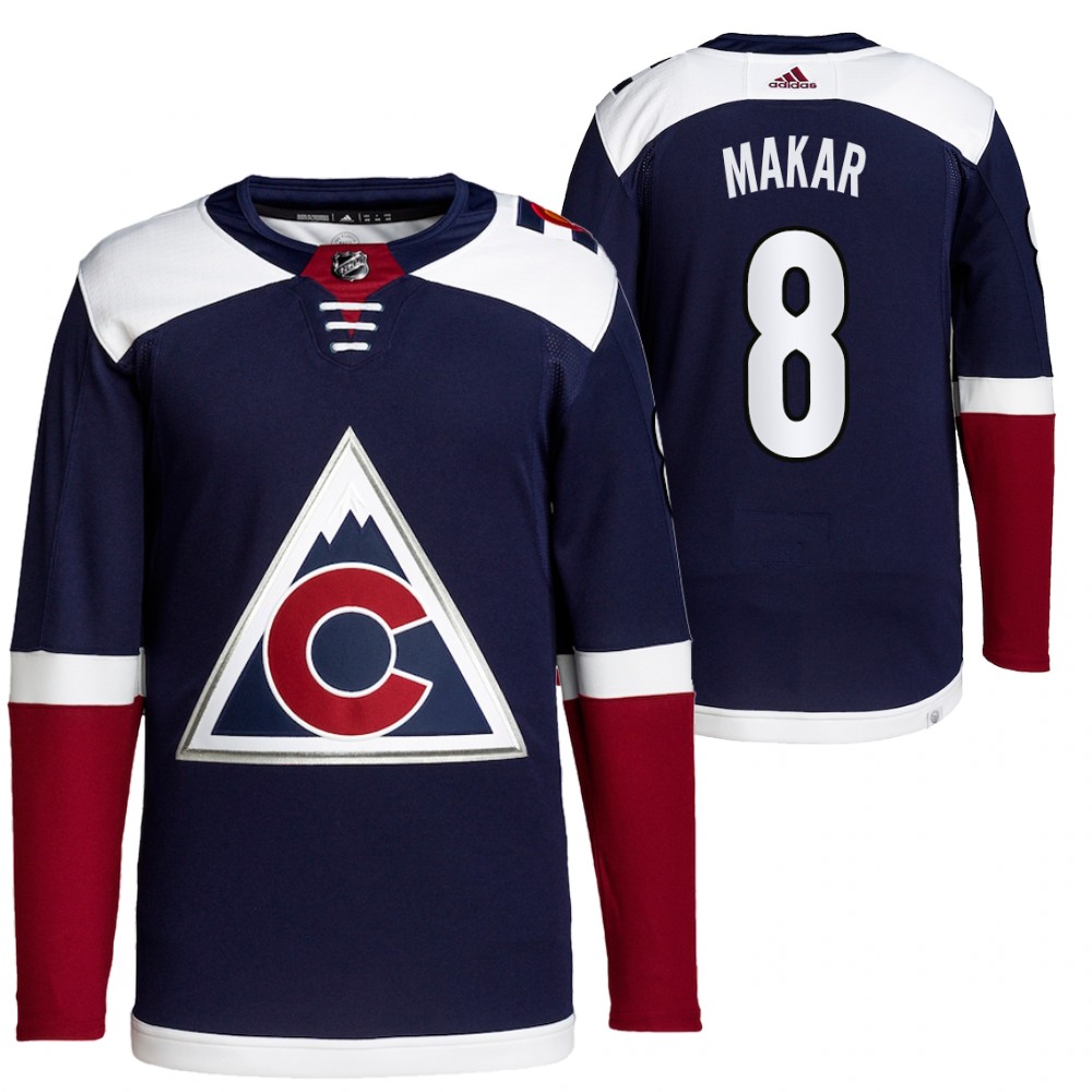 2021-22 Colorado Avalanche Cale Makar Navy Alternate Primegreen Authentic Pro Jersey