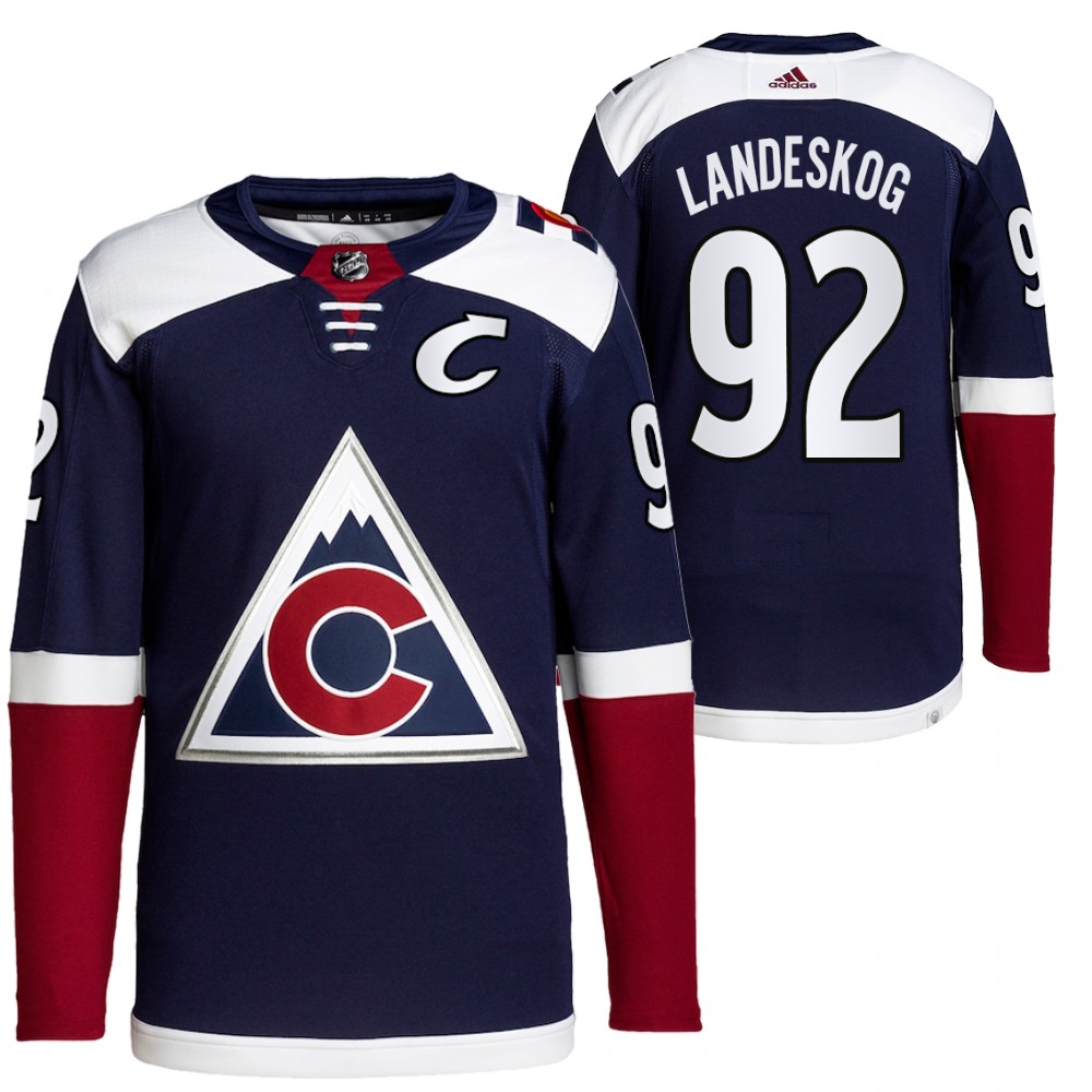2021-22 Colorado Avalanche Gabriel Landeskog Navy Alternate Primegreen Authentic Pro Jersey