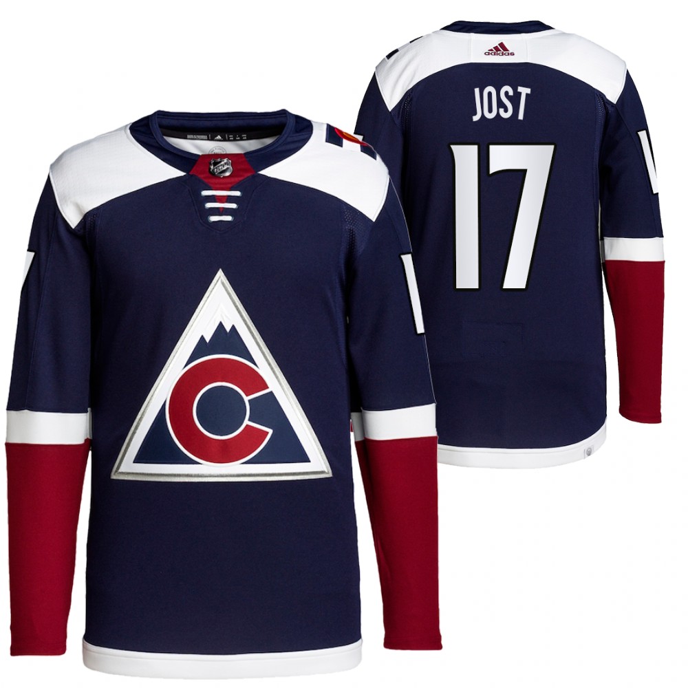 2021-22 Colorado Avalanche Tyson Jost Navy Alternate Primegreen Authentic Pro Jersey