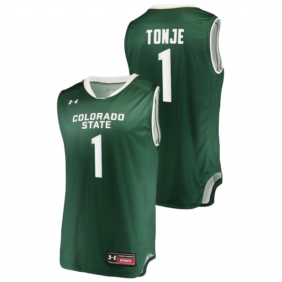 2021-22 Colorado State Rams John Tonje College Basketball Green Jersey Men